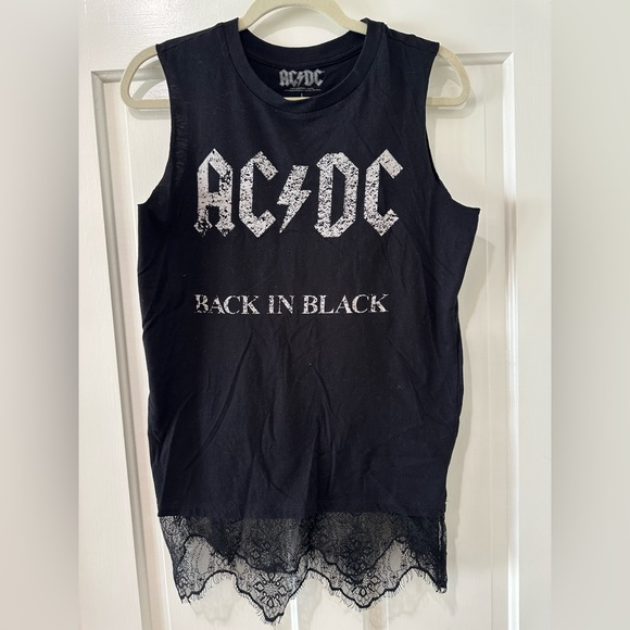 AC/DC | Tops | Acdc For Those Who Rock Black Sexy Lace Sheer Top Blouse ...